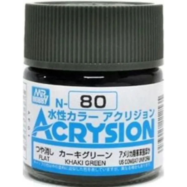 3028112535 Mr Hobby – Acrysion (10 ml) Khaki Green – N-080 - Mr Hobby - Ludik Vault