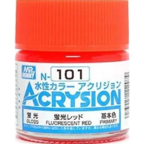 Mr Hobby – Acrysion (10 ml) Fluorescent Red – N-101 - Mr Hobby - Ludik Vault