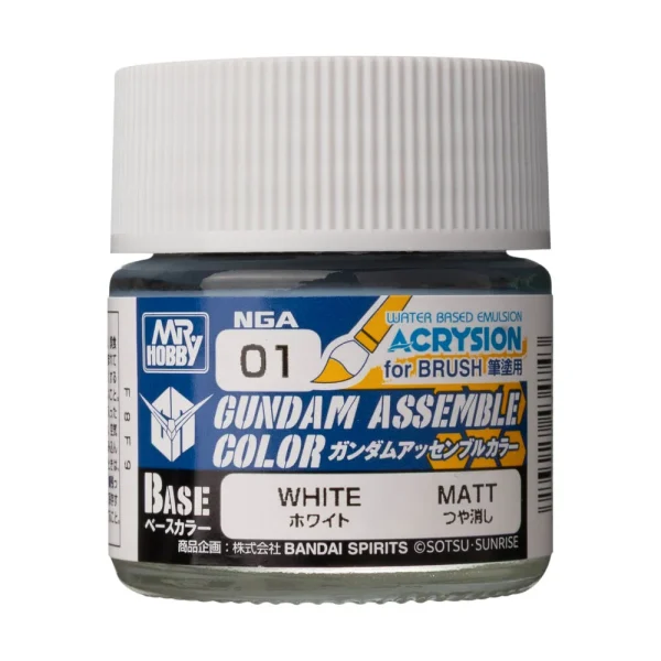 Mr Hobby – Acrysion GUNDAM ASSEMBLE COLOR (Base Color) (10 ml) White – NGA-01 - Mr Hobby - Ludik Vault