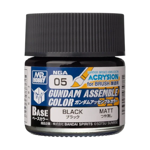 3028434781 Mr Hobby – Acrysion GUNDAM ASSEMBLE COLOR (Base Color) (10 ml) Black – NGA-05 - Mr Hobby - Ludik Vault