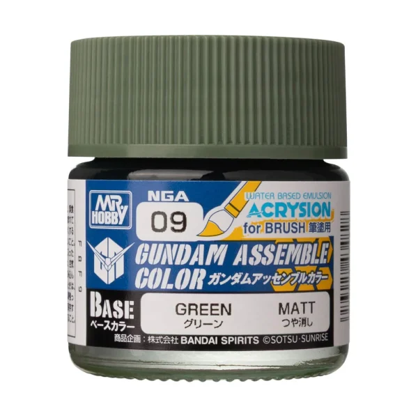 3028434828 Mr Hobby – Acrysion GUNDAM ASSEMBLE COLOR (Base Color) (10 ml) Green – NGA-09 - Mr Hobby - Ludik Vault