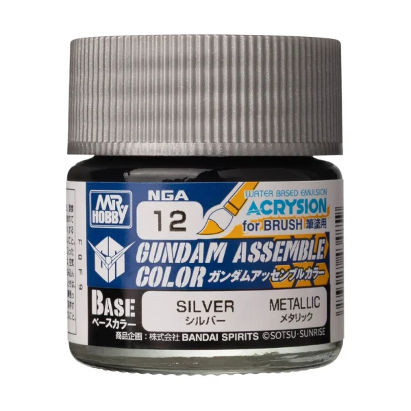 Mr Hobby – Acrysion GUNDAM ASSEMBLE COLOR (Base Color) (10 ml) Silver – NGA-12 - Mr Hobby - Ludik Vault