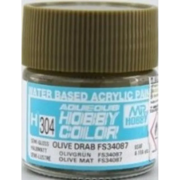 3028504941 Mr Hobby – Aqueous Hobby Colors (10 ml) Olive Drab FS 34067 – H-304 - Mr Hobby - Ludik Vault