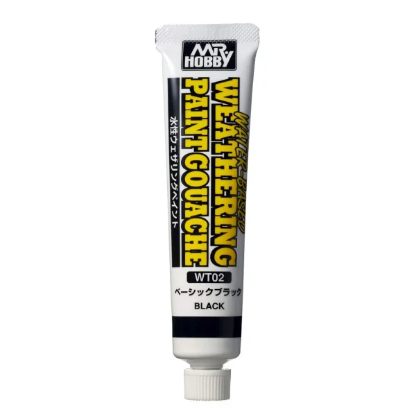 3028506617 Mr Hobby – WATER-BASED WEATHERING PAINT GOUACHE BASIC BLACK – WT-02 - Mr Hobby - Ludik Vault