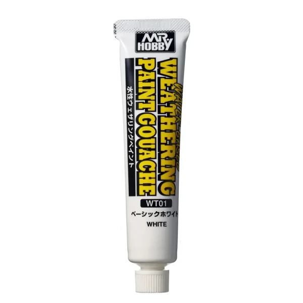 3028506624 Mr Hobby – WATER-BASED WEATHERING PAINT GOUACHE BASIC WHITE – WT-01 - Mr Hobby - Ludik Vault
