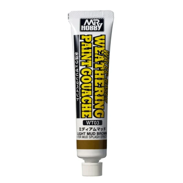 3028506631 Mr Hobby – WATER-BASED WEATHERING PAINT GOUACHE LIGHT MUD BROWN – WT-03 - Mr Hobby - Ludik Vault