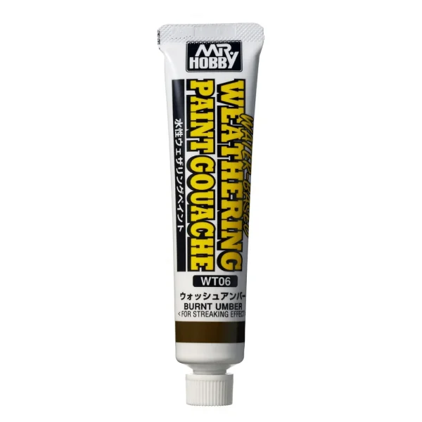 3028506662 Mr Hobby – WATER-BASED WEATHERING PAINT GOUACHE BURNT UMBER – WT-06 - Mr Hobby - Ludik Vault