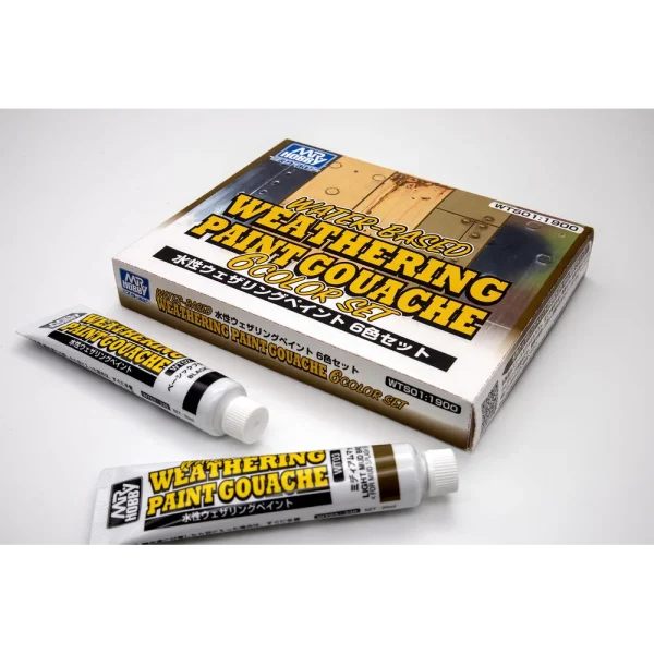 3028506679 Mr Hobby – WATER-BASED WEATHERING PAINT GOUACHE 6 Color Set – WTS-01 - Mr Hobby - Ludik Vault