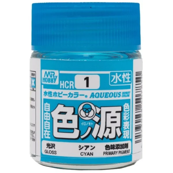 Mr Hobby – Aqueous Hobby Colors (18 ml) Primary Color Pigment Cyan – HCR-1 - Mr Hobby - Ludik Vault