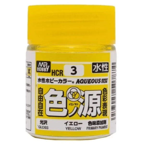 Mr Hobby – Aqueous Hobby Colors (18 ml) Primary Color Pigment Yellow – HCR-3 - Mr Hobby - Ludik Vault