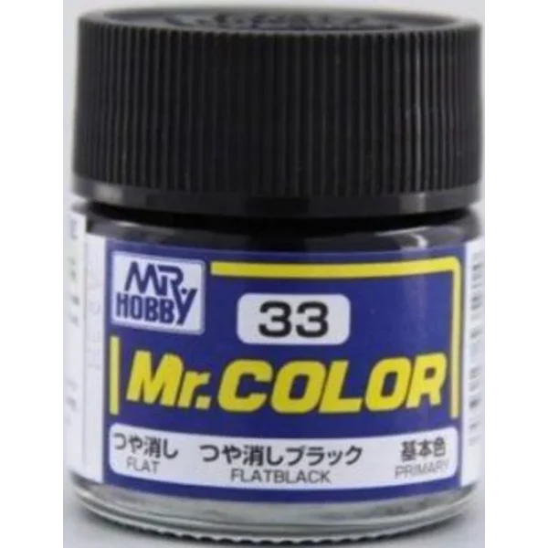 Mr Hobby – Mr. Color (10 ml) Flat Black – C-033 - Mr Hobby - Ludik Vault