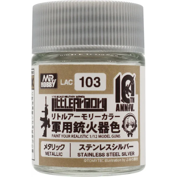 Mr Hobby – Little Armory Color (18ml) 10th Anniv. STAINLESS STEEL SILVER – LAC-103 - Mr Hobby - Ludik Vault