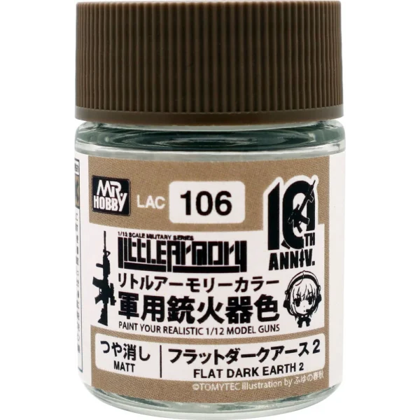 3028733204 Mr Hobby – Little Armory Color (18ml) 10th Anniv.FLAT DARK EARTH 2 – LAC-106 - Mr Hobby - Ludik Vault