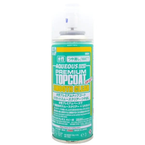 3028734034 Mr Hobby – Aqueous Premium Top Coat UV-Cut Smooth Clear (Matt) – B-604 - Mr Hobby - Ludik Vault