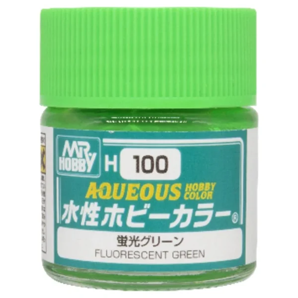 3028734393 Mr Hobby – Aqueous Hobby Colors (10 ml) Fluorescent Green – H-100 - Mr Hobby - Ludik Vault