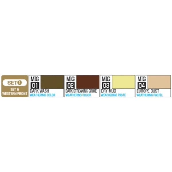 Mr Hobby - YAKUMO COLOR SET A WWII WESTERN FRONT - WY-01