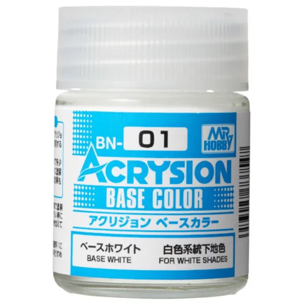 Mr Hobby – Acrysion Base Color (18 ml) Base White – BN-01 - Mr Hobby - Ludik Vault