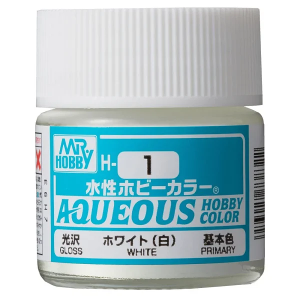 3028738322 Mr Hobby – Aqueous Hobby Colors (10 ml) White – H-001 - Mr Hobby - Ludik Vault