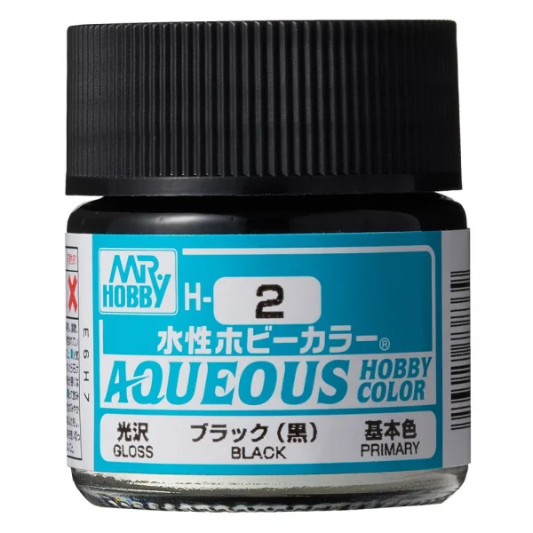 3028738339 Mr Hobby – Aqueous Hobby Colors (10 ml) Black – H-002 - Mr Hobby - Ludik Vault