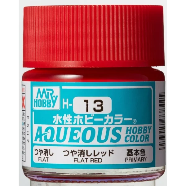 3028738445 Mr Hobby – Aqueous Hobby Colors (10 ml) Flat Red – H-013 - Mr Hobby - Ludik Vault