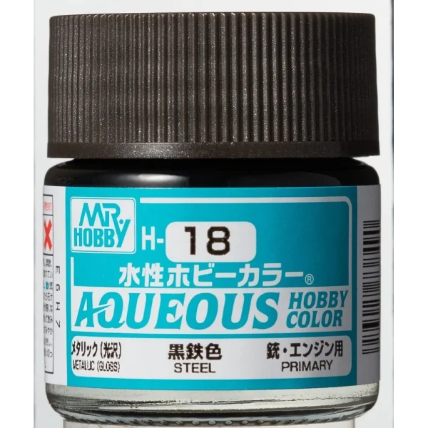 Mr Hobby – Aqueous Hobby Colors (10 ml) Steel – H-018 - Mr Hobby - Ludik Vault