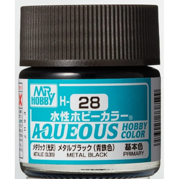 3028738599 Mr Hobby – Aqueous Hobby Colors (10 ml) Metal Black – H-028 - Mr Hobby - Ludik Vault
