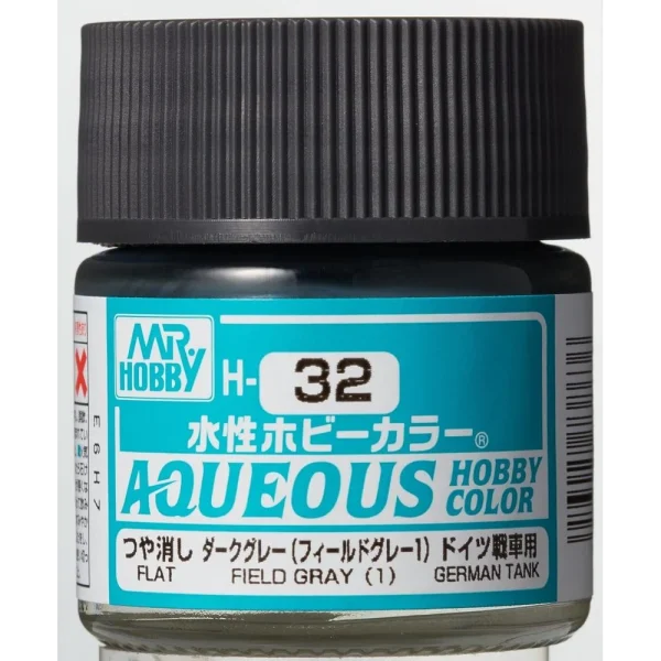 3028738636 Mr Hobby – Aqueous Hobby Colors (10 ml) Field Gray (1) – H-032 - Mr Hobby - Ludik Vault
