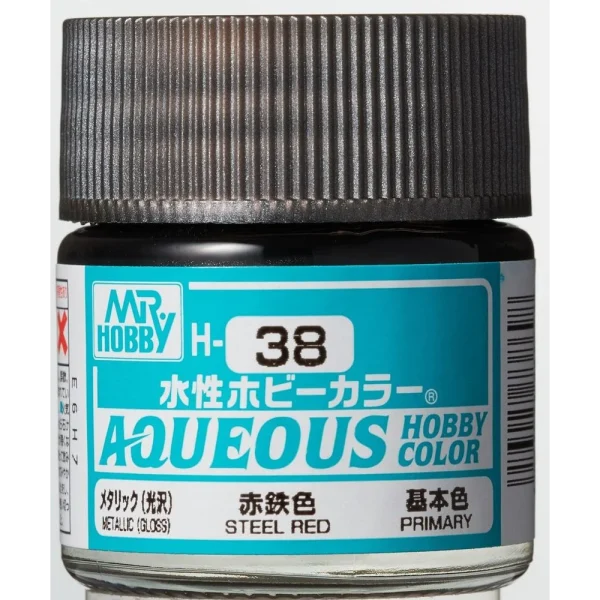 3028738698 Mr Hobby – Aqueous Hobby Colors (10 ml) Steel Red – H-038 - Mr Hobby - Ludik Vault