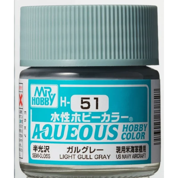 Mr Hobby – Aqueous Hobby Colors (10 ml) Light Gull Gray – H-051 - Mr Hobby - Ludik Vault