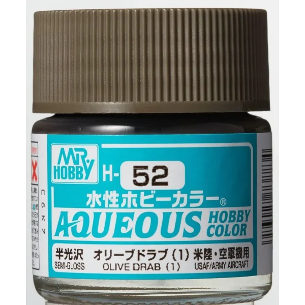 3028738834 Mr Hobby – Aqueous Hobby Colors (10 ml) Olive Drab (1) – H-052 - Mr Hobby - Ludik Vault