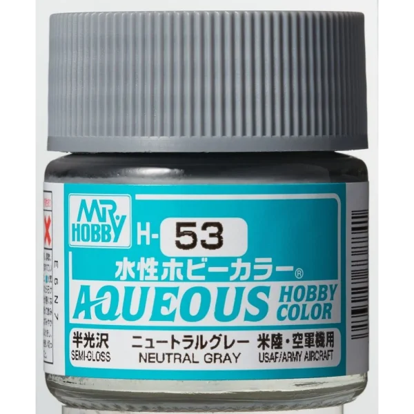3028738841 Mr Hobby – Aqueous Hobby Colors (10 ml) Neutral Gray – H-053 - Mr Hobby - Ludik Vault