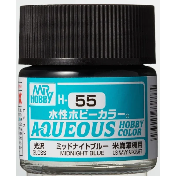 3028738865 Mr Hobby – Aqueous Hobby Colors (10 ml) Midnight Blue – H-055 - Mr Hobby - Ludik Vault