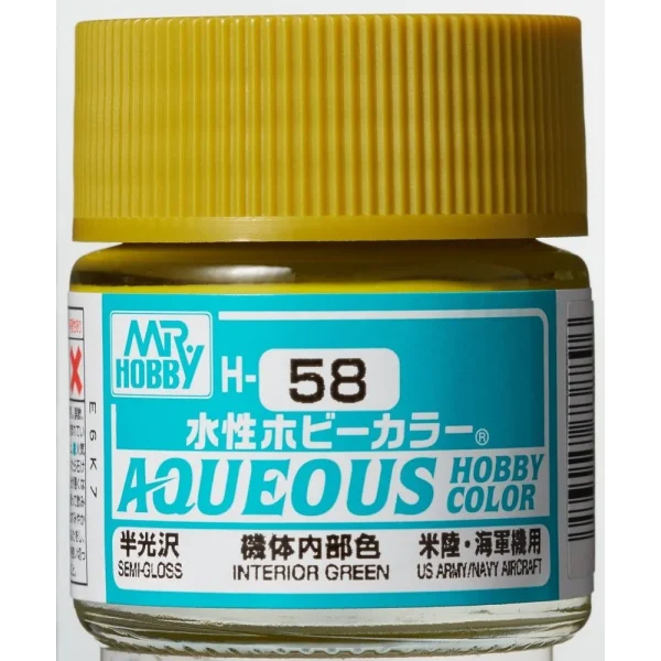 3028738896 Mr Hobby – Aqueous Hobby Colors (10 ml) Interior Green – H-058 - Mr Hobby - Ludik Vault