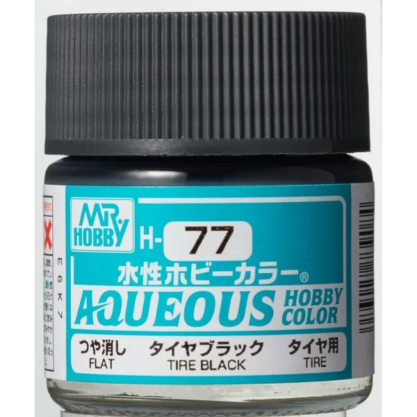 3028739084 Mr Hobby – Aqueous Hobby Colors (10 ml) Tire Black – H-077 - Mr Hobby - Ludik Vault