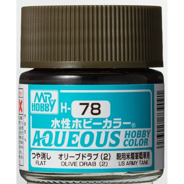 3028739091 Mr Hobby – Aqueous Hobby Colors (10 ml) Olive Drab (2) – H-078 - Mr Hobby - Ludik Vault
