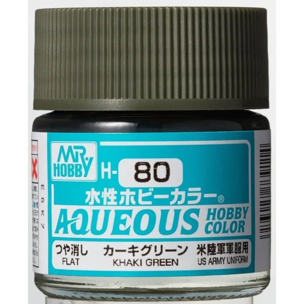 Mr Hobby – Aqueous Hobby Colors (10 ml) Khaki Green – H-080 - Mr Hobby - Ludik Vault