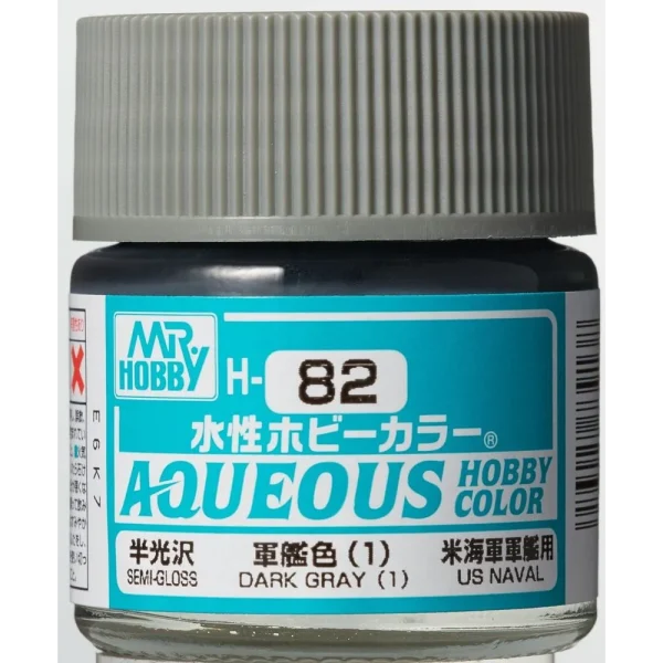 3028739138 Mr Hobby – Aqueous Hobby Colors (10 ml) Dark Gray (1) – H-082 - Mr Hobby - Ludik Vault