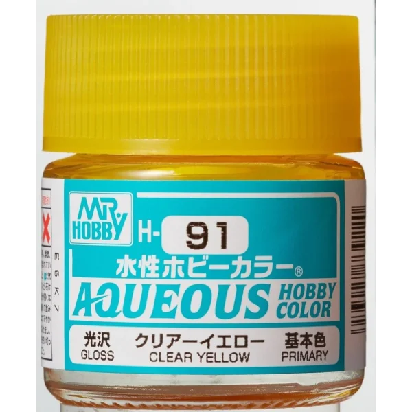 3028739220 Mr Hobby – Aqueous Hobby Colors (10 ml) Clear Yellow – H-091 - Mr Hobby - Ludik Vault