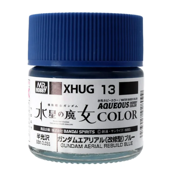 3028928099 Mr Hobby – AQUEOUS GUNDAM COLOR (10ml) GUNDAM AERIAL REBUILD BLUE – XHUG-13 - Mr Hobby - Ludik Vault