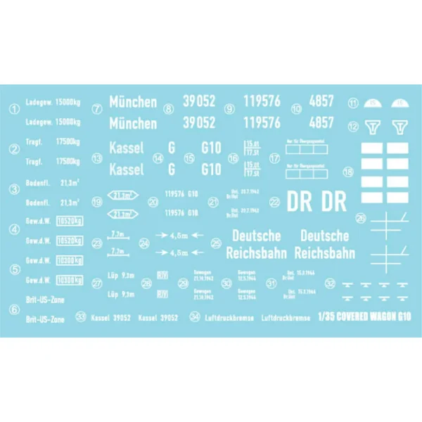 AK Interactive - GERMAN RAILWAY COVERED G10 WAGON GEDECKTER GÜTERWAGEN G10 1/35 - AK35502
