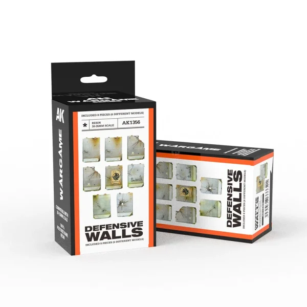 5568333321 AK Interactive – DEFENSIVE WALLS SET WARGAME (RESIN 30-35MM) – AK1356 - AK Interactive - Ludik Vault