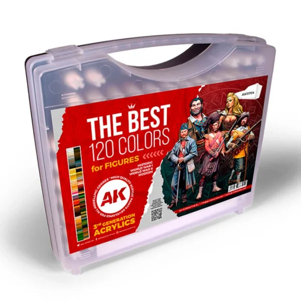 AK Interactive – 3G PLASTIC BRIEFCASE 120 FIGURE COLORS – AK11704 - AK Interactive - Ludik Vault