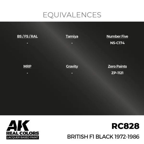 5568335813-1 AK Interactive - Real Colors: British F1 Black 1972-1986 17 ml. - RC828