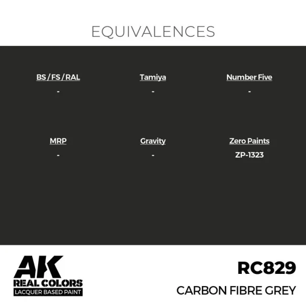 5568335820-1 AK Interactive - Real Colors: Carbon Fibre Grey 17 ml. - RC829