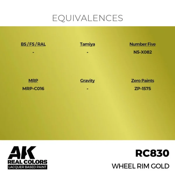 AK Interactive - Real Colors: Wheel Rim Gold 17 ml. - RC830