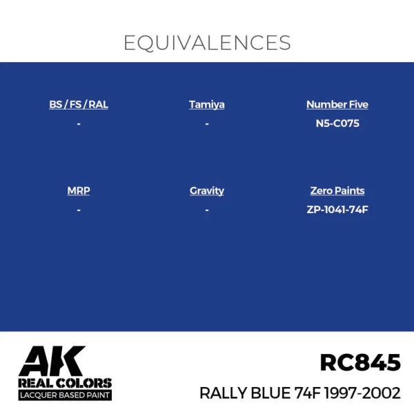 5568335981-1 AK Interactive - Real Colors: Rally Blue 74F 1997-2002 17 ml. - RC845