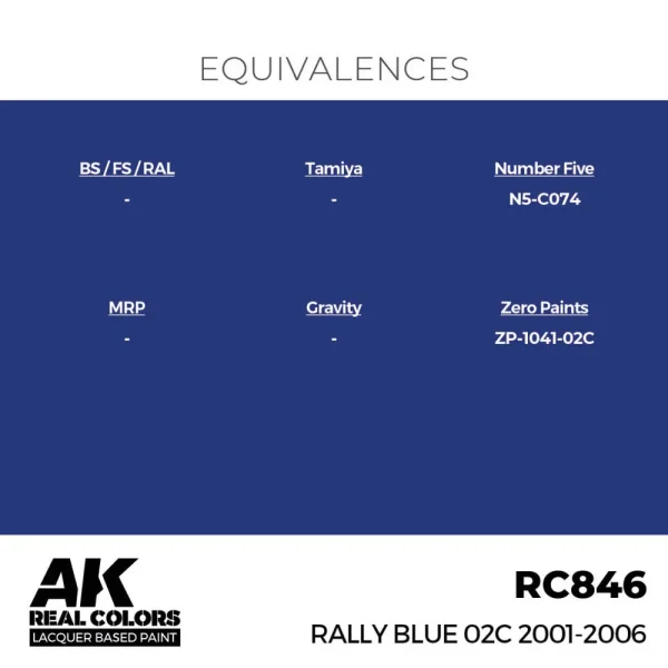 5568335998-1 AK Interactive - Real Colors: Rally Blue 02C 2001-2006 17ml. - RC846