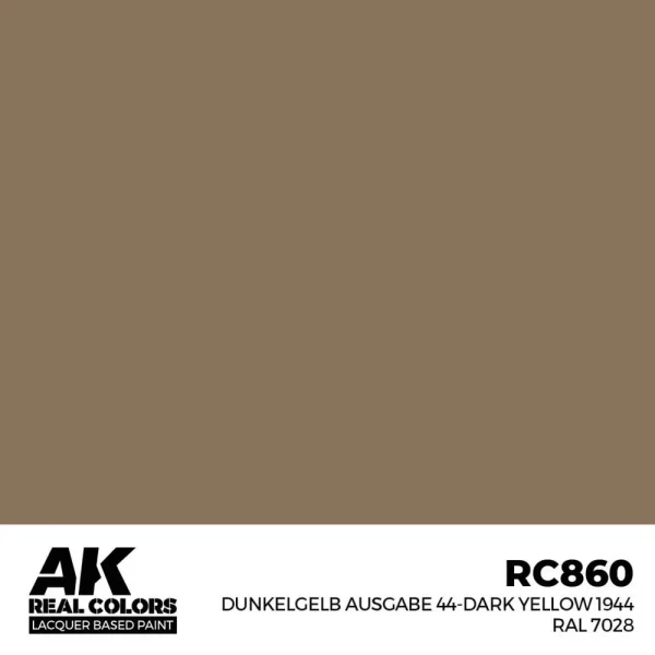 5568336131 AK Interactive – Real Colors: Dunkelgelb Ausgabe 44-Dark Yellow 1944 RAL 7028 17 ml. – RC860 - AK Interactive - Ludik Vault