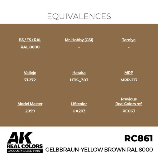 AK Interactive - Real Colors: Gelbbraun-Yellow Brown RAL 8000 17 ml. - RC861
