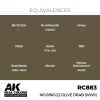5568336360-1 AK Interactive - Real Colors: No.9/No.22 Olive Drab (WWII) 17 ml. - RC883